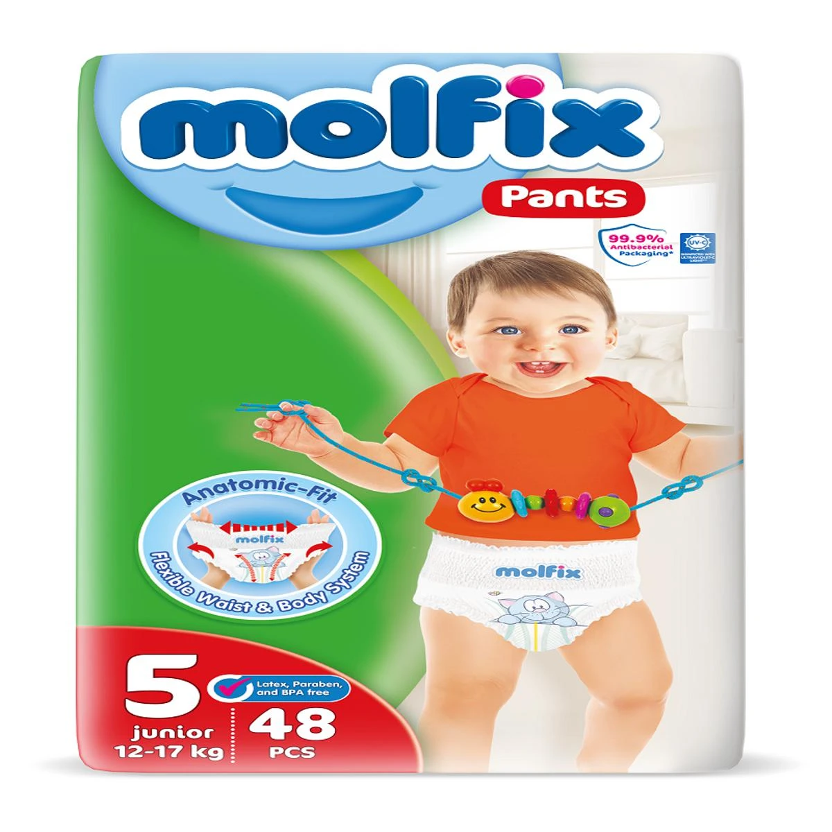 Molfix Diaper Jumbo Pack Pants, Size 5 (12-17KG-48Pcs) price in Pakistan