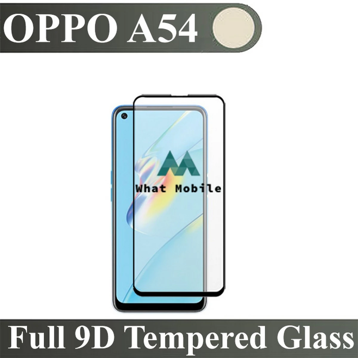 Pack of 3- Oppo A54 9D 21D Tempered Glass Black Border Transaprent Screen Protector price in Pakistan