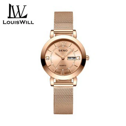 LouisWill Women Watches Fashion Watches Casuals Quartz Watches Round Dial Watches 30M Waterproof Watches Alloy Thin Strap Business Wristwatch with Watch Adjuster for Women price in Pakistan