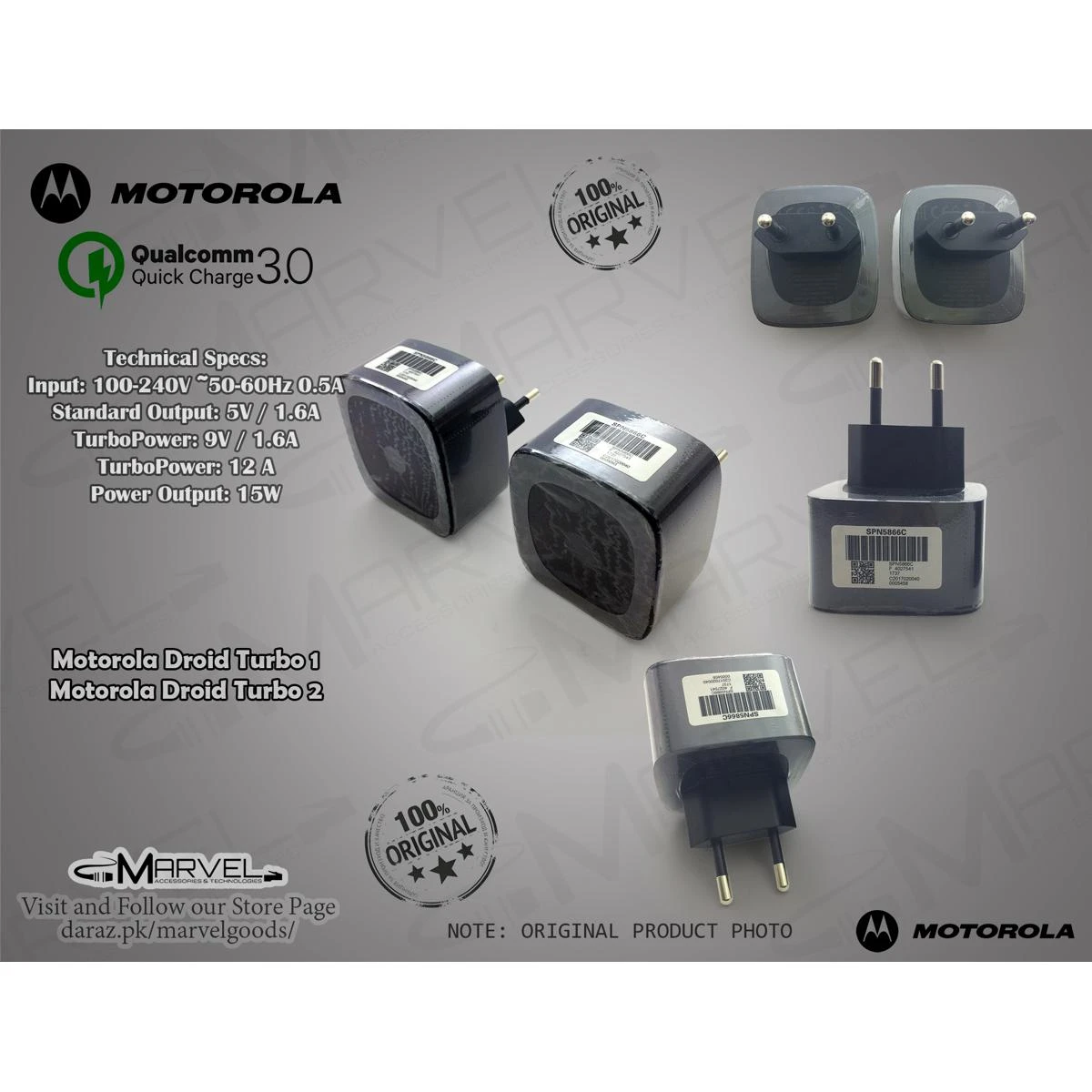 Fast Charger Motorola Turbo Charger Model No (SSW-2680EU) price in Pakistan