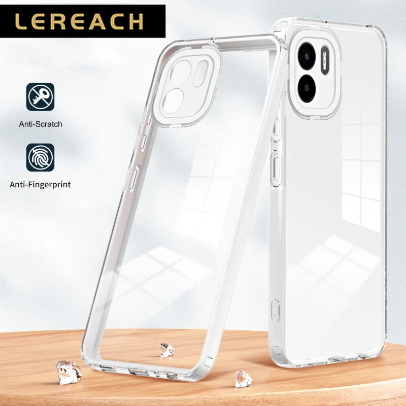 Xiaomi Redmi A1 Luxury Silicone Cover Circular Frame Clear Precision TPU Lens Cap Phone Case price in Pakistan