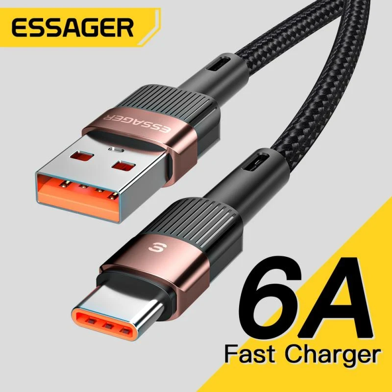 Essager 66W USB Cable Type C Fast Charging 6A USB C Charger Wire Data Cord For xiaomi Huawei P30 P40 Pro Samsung S21 ultra S20 price in Pakistan