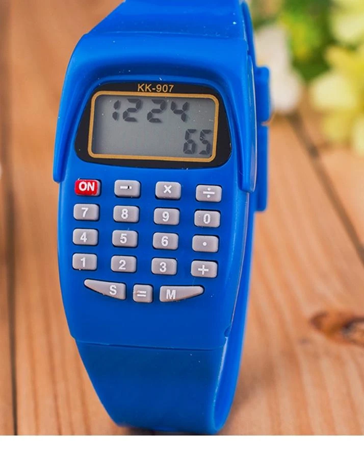 Digital Calculator With Led Watch Function Casual Silicone Sports Blue price in Pakistan