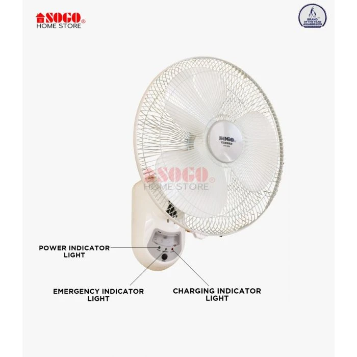 Sogo Rechargeable Wall Mounted Bracket Fan (JPN-696) price in Pakistan