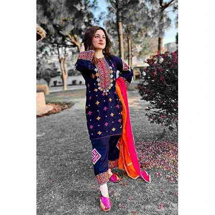 3pc Lawn  Embroidered  Lawn Shirt  Embroidered  Duppata -BFFC759 (B) price in Pakistan