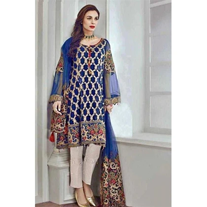 3PC Lawn With Heavy Embroidered Shirt And Bamber Chiffon Dupatta -BFHA743 (B) price in Pakistan