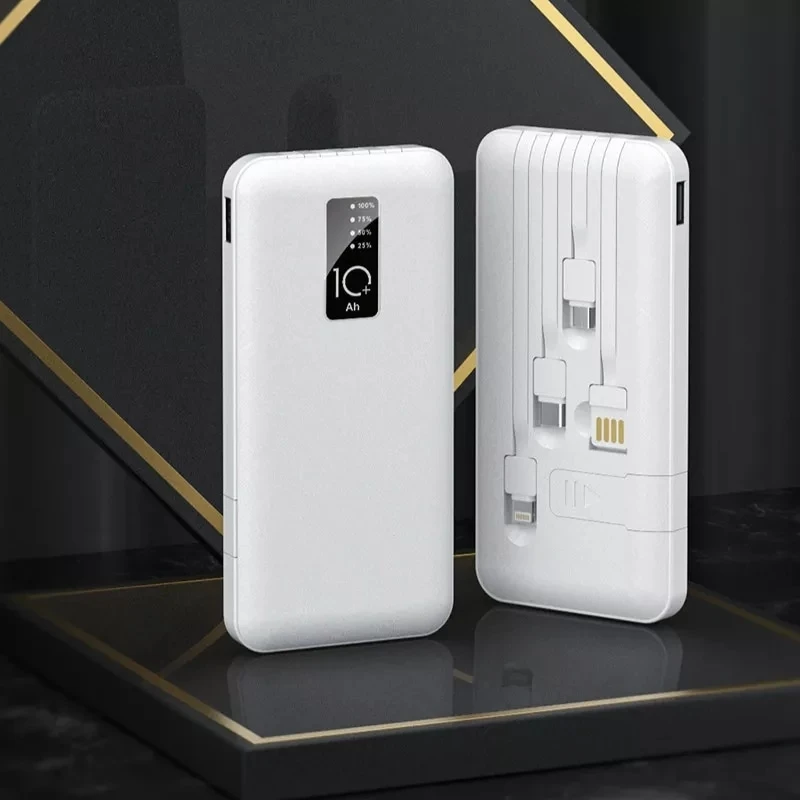 j cell 10000 mah Powerbank with 4 in 1 Built in Cable 5V 2A Powerbank Portable Charge for all devices price in Pakistan