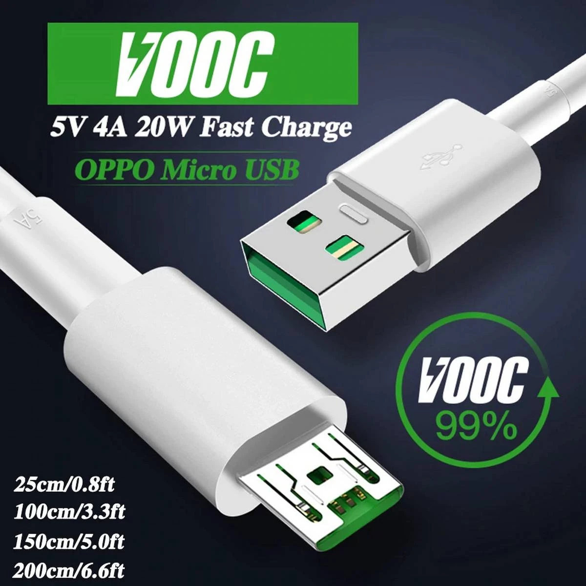 Original OPPO Super VOOC 5A 65w Type C or Micro USB Rapid 1 Meter Cable Data Cable 1M 1 Meter price in Pakistan