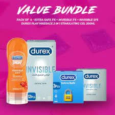 Durex Pack of 4 – Durex Invisible Extra Thin 12’s price in Pakistan