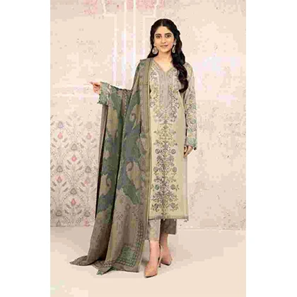 3PC Printed Lawn Neckline Embroidered Shirt With Printed Lawn Dupatta – BFLE823 (B) price in Pakistan