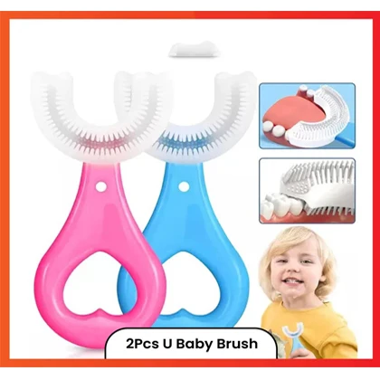 Silicone U-Shaped Baby Toothbrush Pack of 2 price in Pakistan