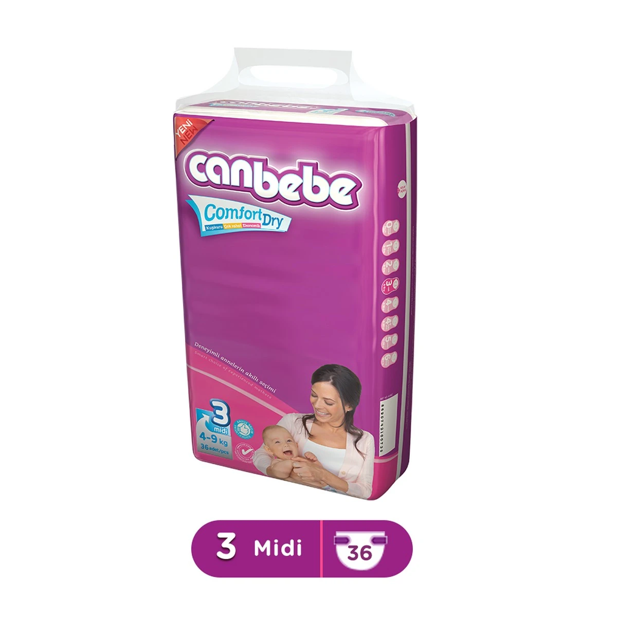 Canbebe Super Midi (4-9kg, 36Pcs) price in Pakistan