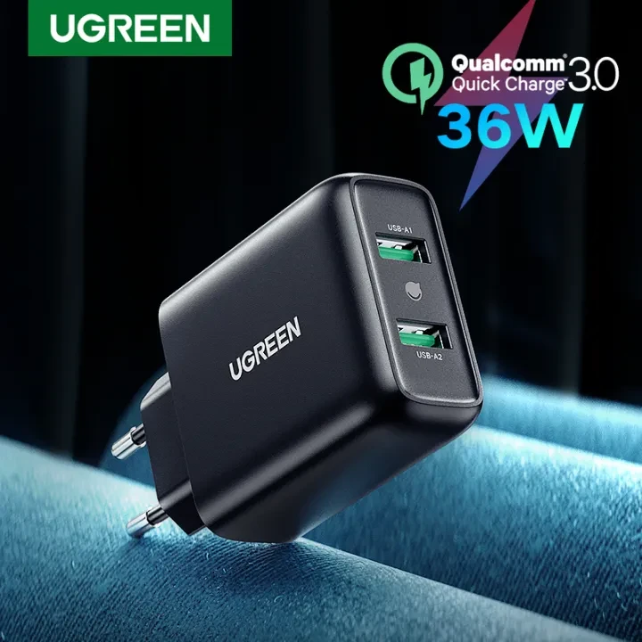 Ugreen Dual USB Charger Quick Charge 3.0 36W Fast Charger Adapter 2 Ports price in Pakistan