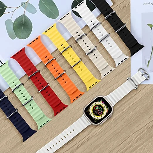 Silicone Ocean Band Strap for Smart Watch Ultra 8 7 6 5 4 SE 45mm 49mm 44mm 42mm price in Pakistan