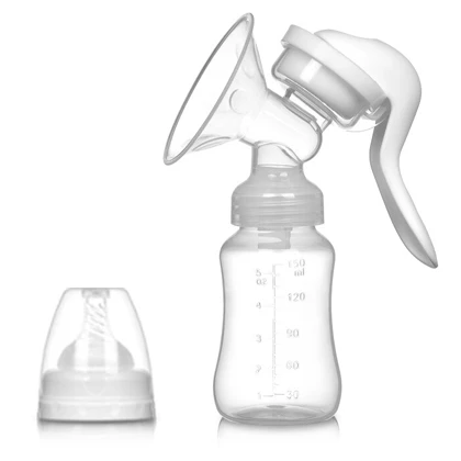 Portable Manual Breast Massage Milk Pump With Feeding Bottle Breast Pump price in Pakistan