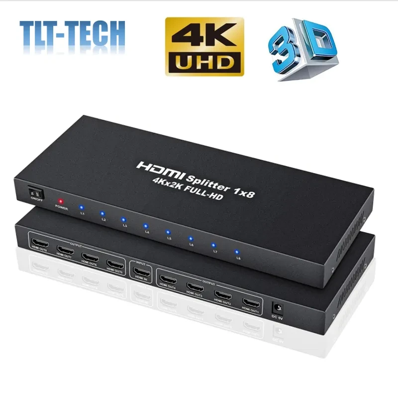 4K 1×8 HDMI Splitter One In Eight Out Powered 8way HDMI Splitter Support Full HD Audio price in Pakistan