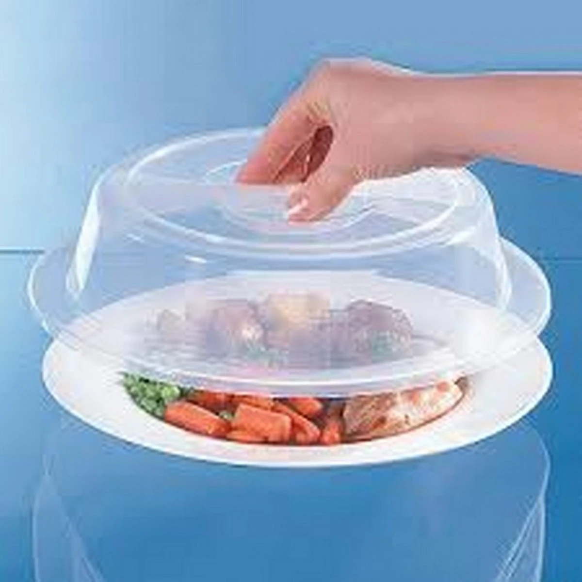 Microwave plate lid Cover with Slit and handle for Steam – High Quality Plastic price in Pakistan