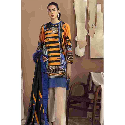 3PC Lawn Neck Embroidered Shirt With Chiffon Dupatta – BFHA646 (B) price in Pakistan