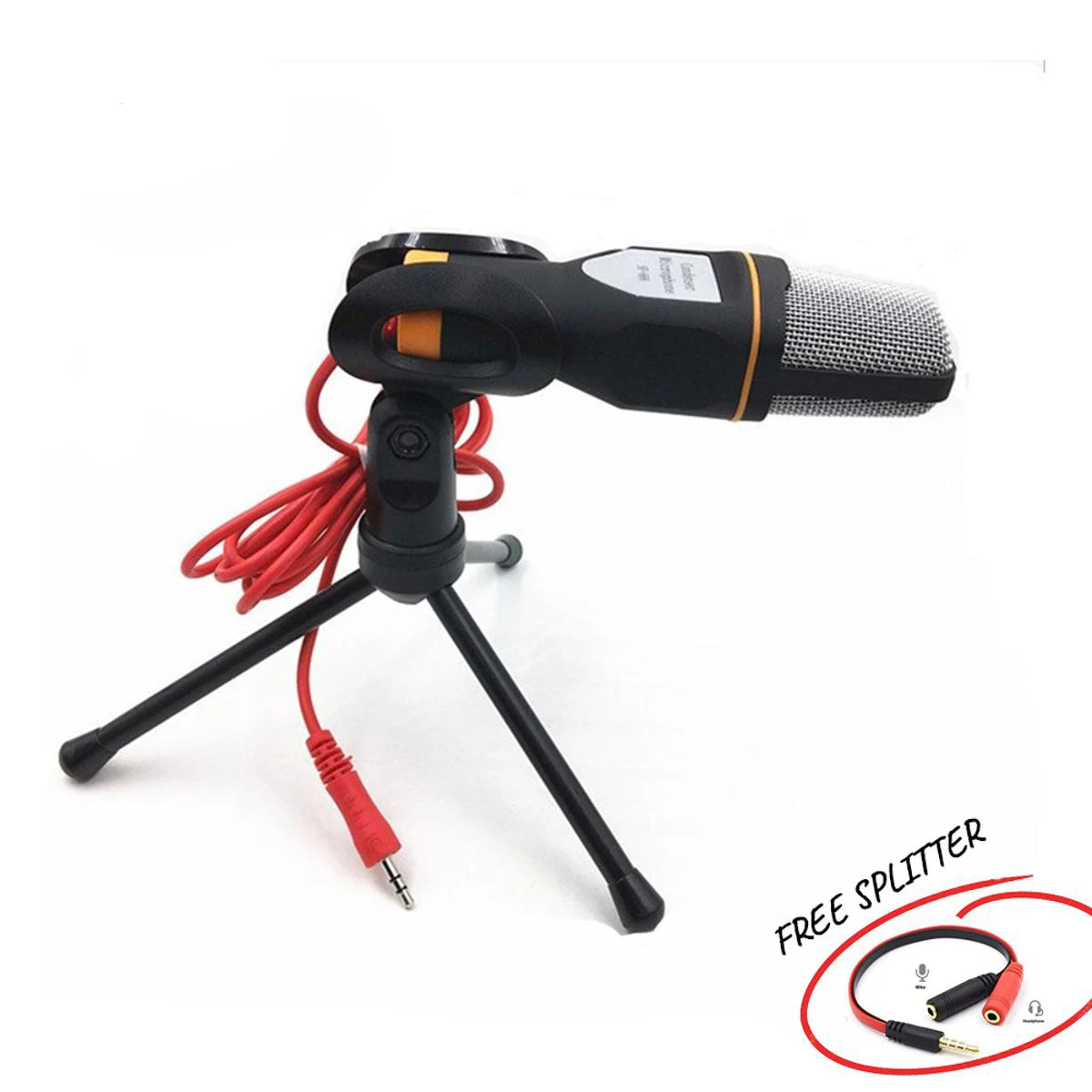 ALOGY Condenser Microphone Omnidirectional Mic 3.5mm Jack For Vlogging With Stand Holder For Sound Podcash price in Pakistan