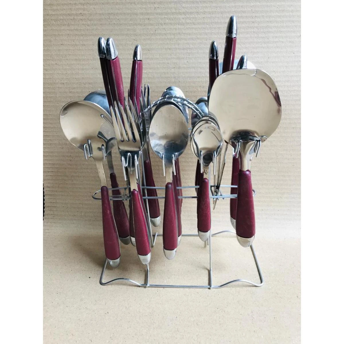 Cutlery Set  Spoons  Forks  Rice Paddle  29 pieces with Stand price in Pakistan
