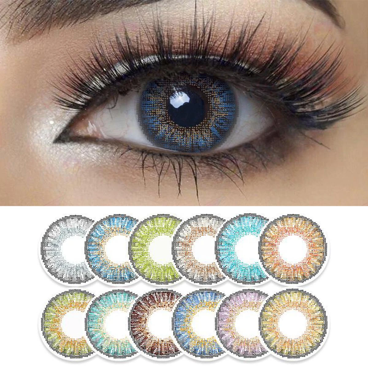 Event 3 Tone Contact Lenses Eye Wear + free water kit  disposible lenses  lense, eye lense  color lense  eye lenses for girls price in Pakistan