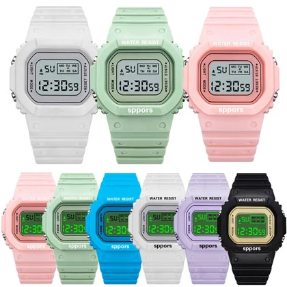 Women’s Simple Digital Luminous Electronic Watch Unisex Kids Square Watch Sports Student Waterproof Watch price in Pakistan