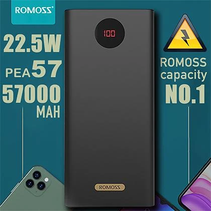 Romoss PEA57 57000mAh Power Bank 22.5W PD QC 3.0 Two-way Fast Charging Powerbank price in Pakistan