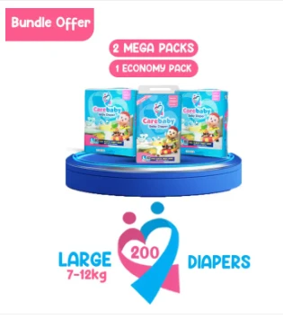 Carebaby Diapers (2 Mega Pack & 1 Economy Pack) Large price in Pakistan