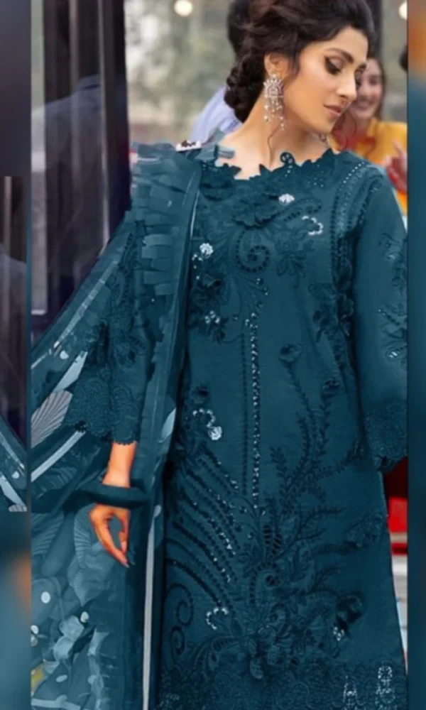 Maria.b-3 PC Luxury Embroidered Shirt With Luxury Embroidered Dupatta price in Pakistan