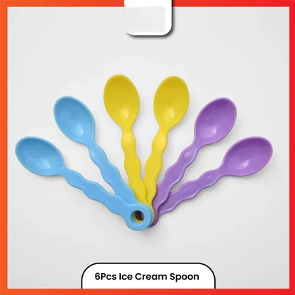 6PC Plastic Ice-cream Feeding Spoon For Kids price in Pakistan