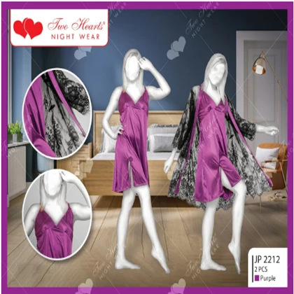 Two Hearts 2 Piece Silk Nightwear & Lingerie For Girls & Women price in Pakistan