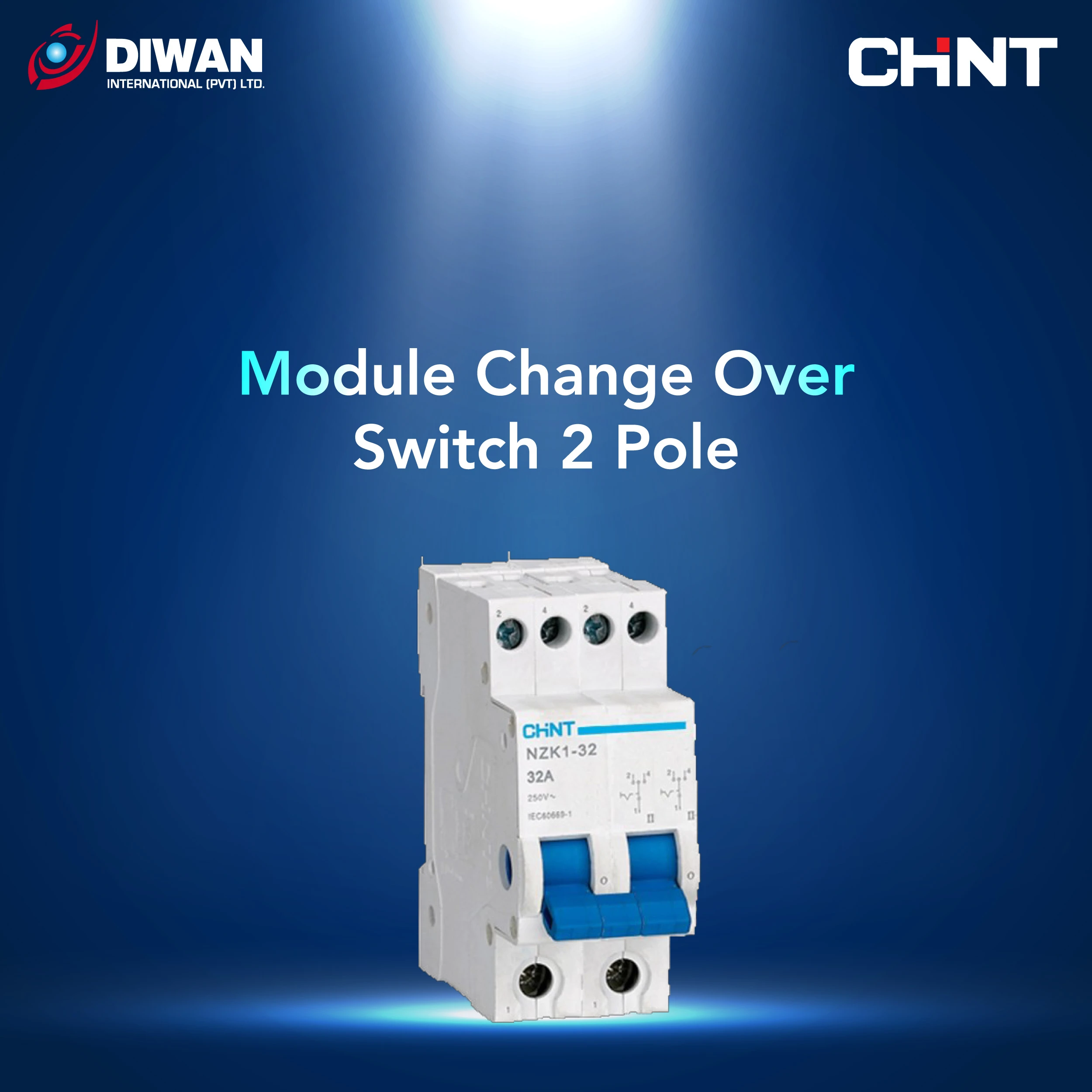 CHINT Module Change Over Switch 2 Pole price in Pakistan