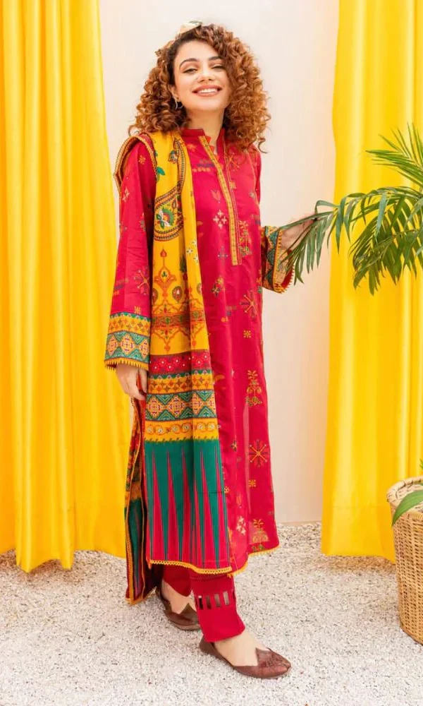 Batik-3PC Lawn Digital Printed Shirt With Printed Premium Organza Dupatta price in Pakistan