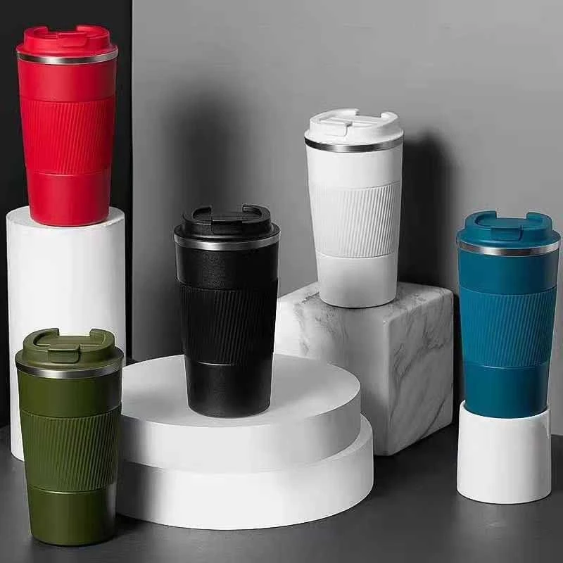 380 ml Double layer stainless steel coffee mug with non-slip rubber grip and bottom price in Pakistan