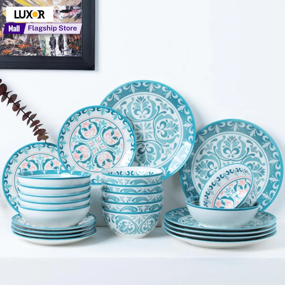 24 pcs Ceramic Dinner Sets- Breakfast Dinnerware price in Pakistan