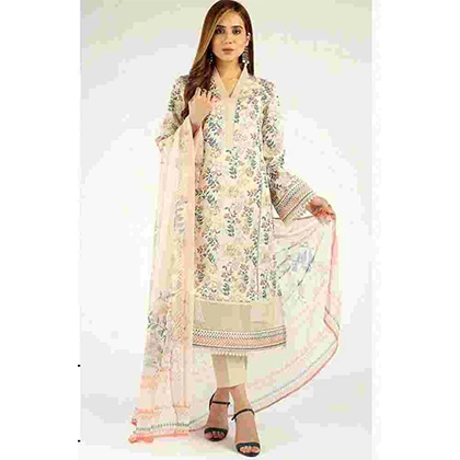 3PC Lawn Heavy Embroidered Shirt With Embroidered Bamber Chiffon Dupatta – BFAD830 (B) price in Pakistan