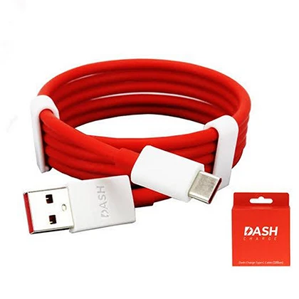 DASH Genuine 6A Oneplus Type C Cable Fast Charging Data Sync USB-C Cable(RedOrange) price in Pakistan