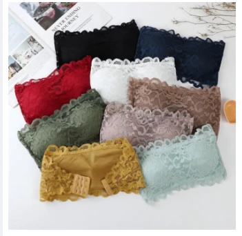 Ladies Floral Lace Thin Removable Padded Strapless Bra with price in Pakistan