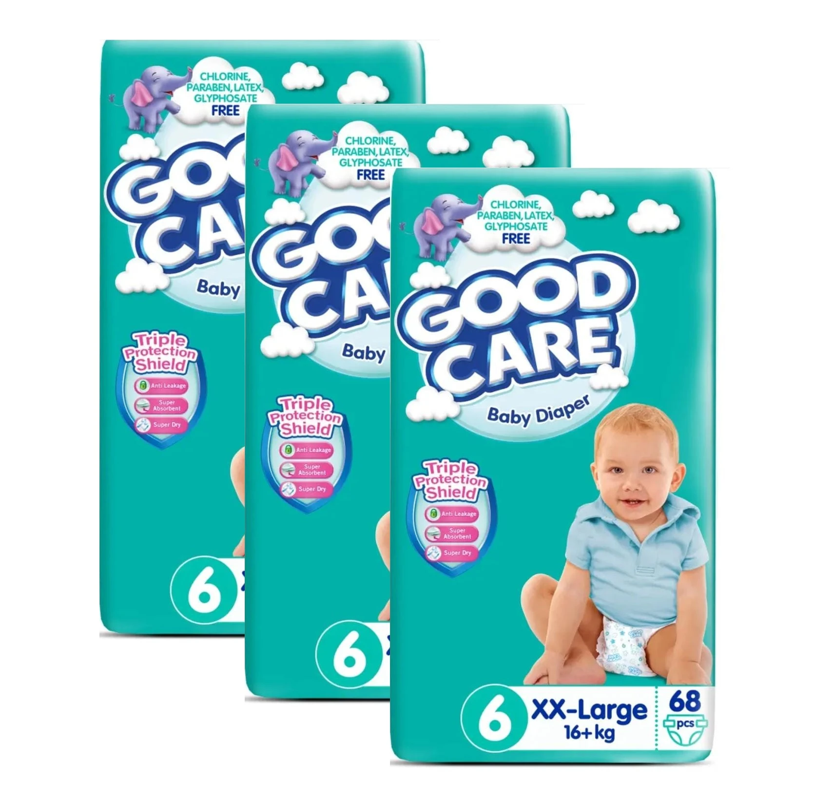 Pack of 3 Good Care Diaper jumbo pack Size NO 6 XXL Extra price in Pakistan