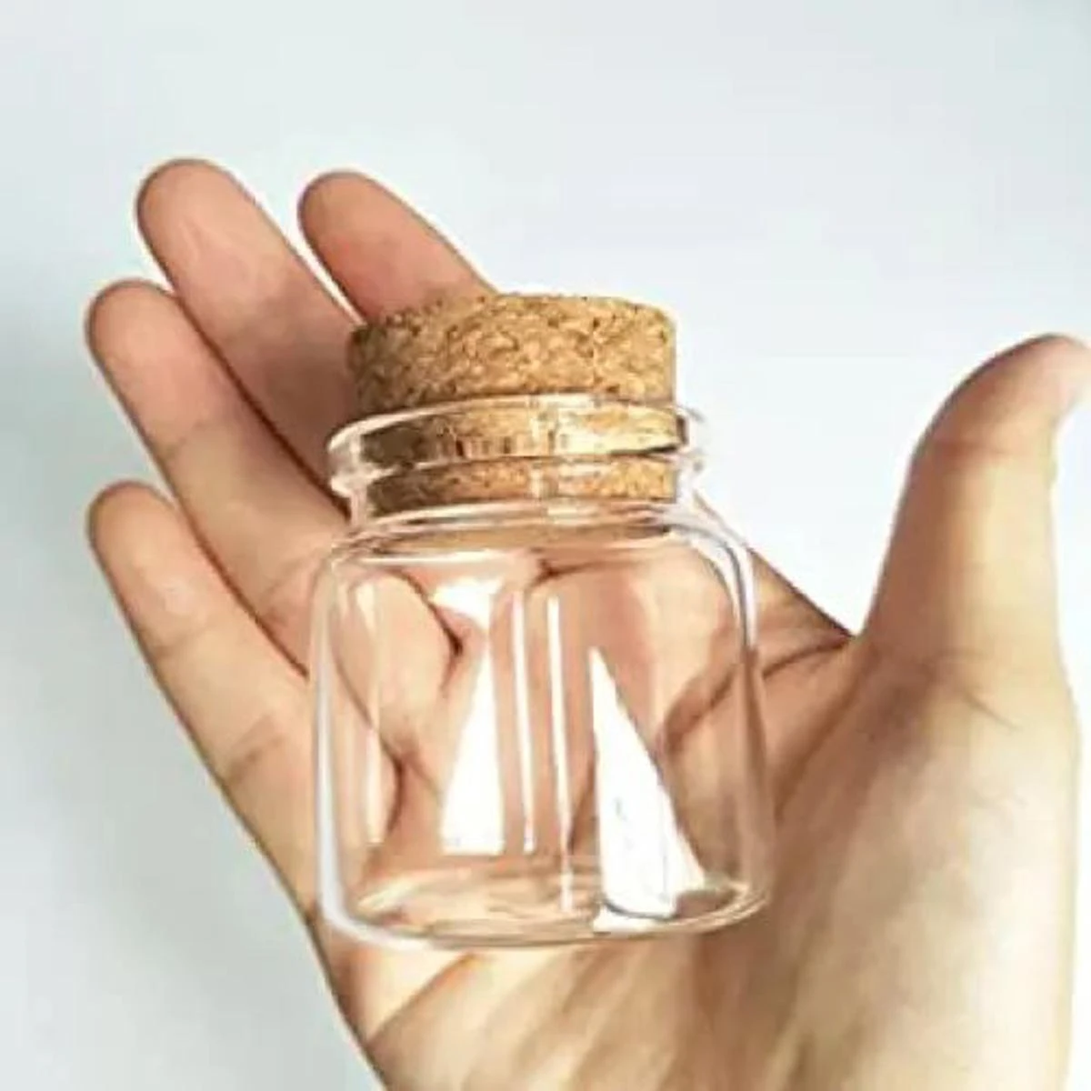 Pack of 2 Mini Empty Glass Bottle with Cork Stopper Message Jar Small Gift Containers For Wedding Party price in Pakistan