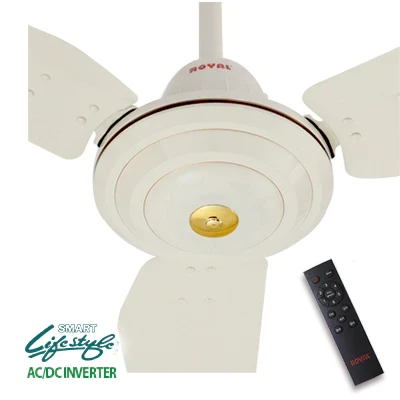 Royal Fans ACDC – Remote Control Prime Model – Ceiling Fan 56”C – Copper Winding – Off white price in Pakistan