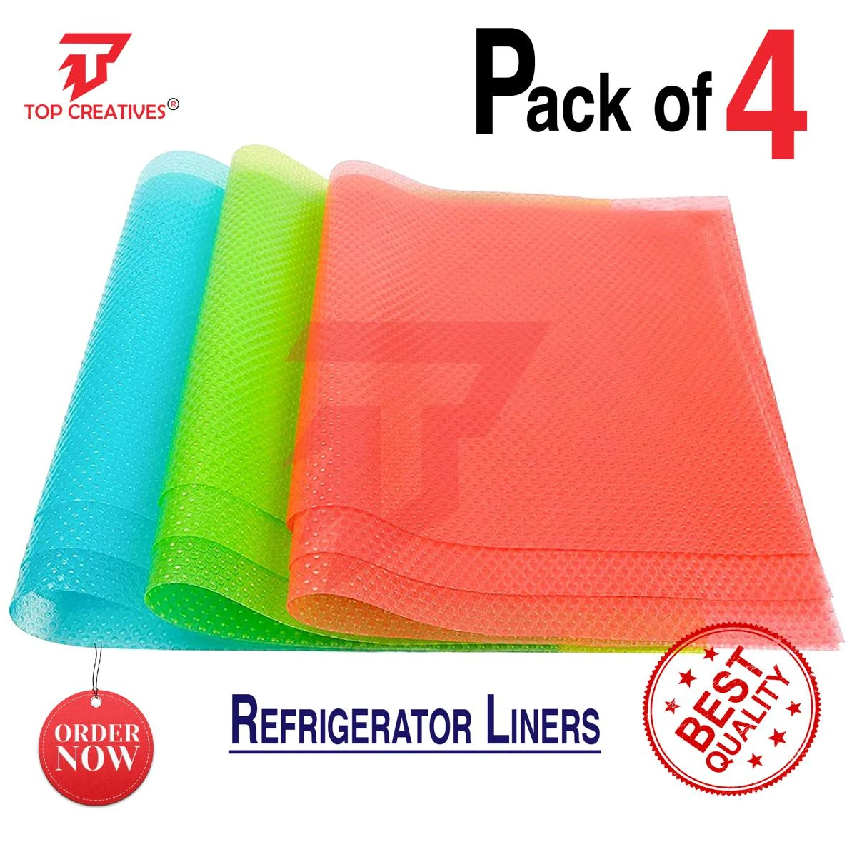 Fridge Mats (Pack of 4), TC Refrigerator Liners Shelf Mats Washable Fridge Liners, Cabinet Pads price in Pakistan