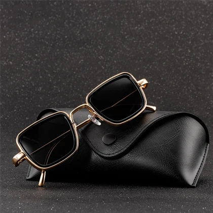 Original Kabir Singh Sunglasses in Metal Frame for Men Square Retro Cool Sun Shades Steampunk Style Sun Glasses for Men- Shahid Kapoor UV400 Polarized price in Pakistan