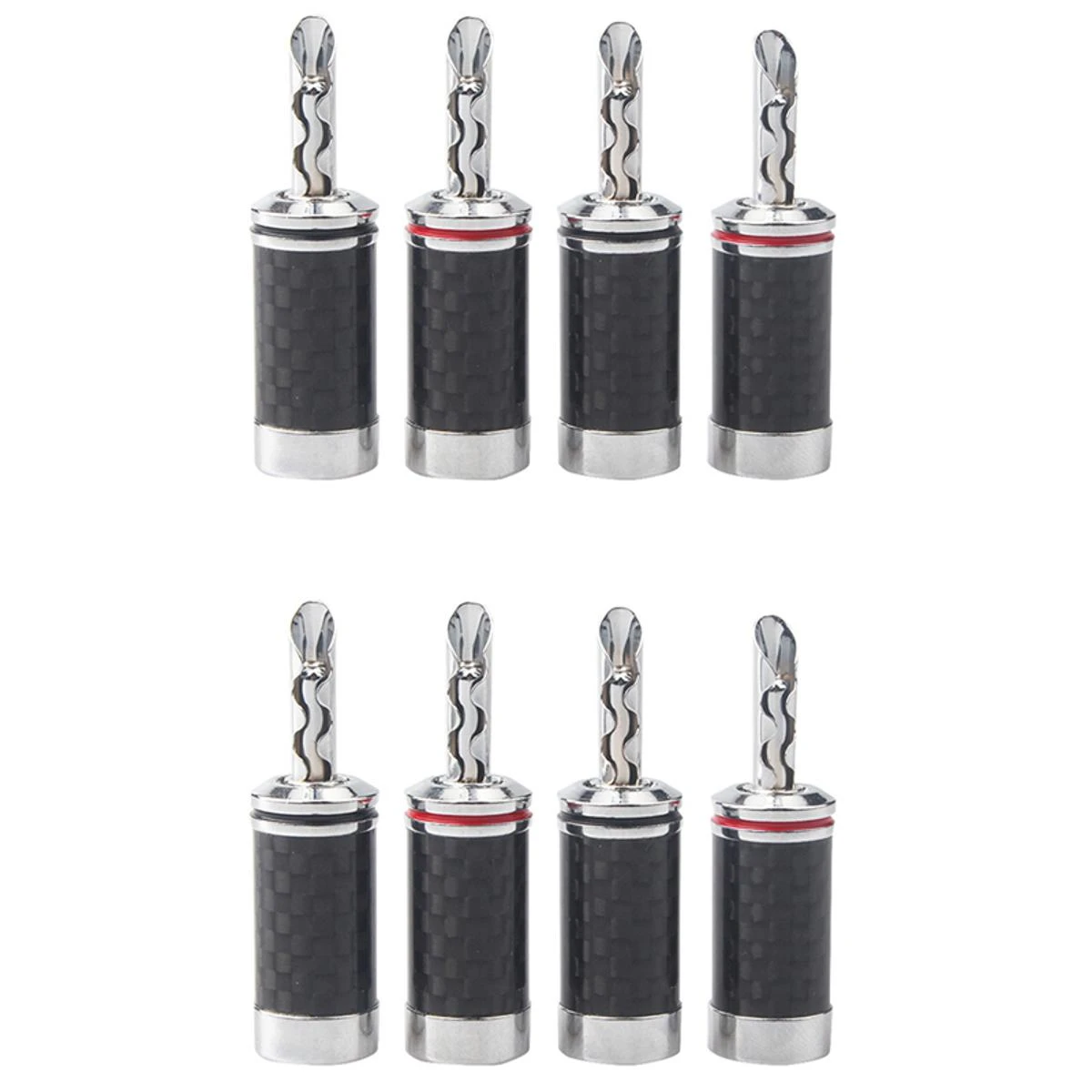 8Pcs Banana Plugs Hi-End HIFI DIY Carbon Fiber Copper Plated Rhodium Audio Jack Banana Connector Plug price in Pakistan