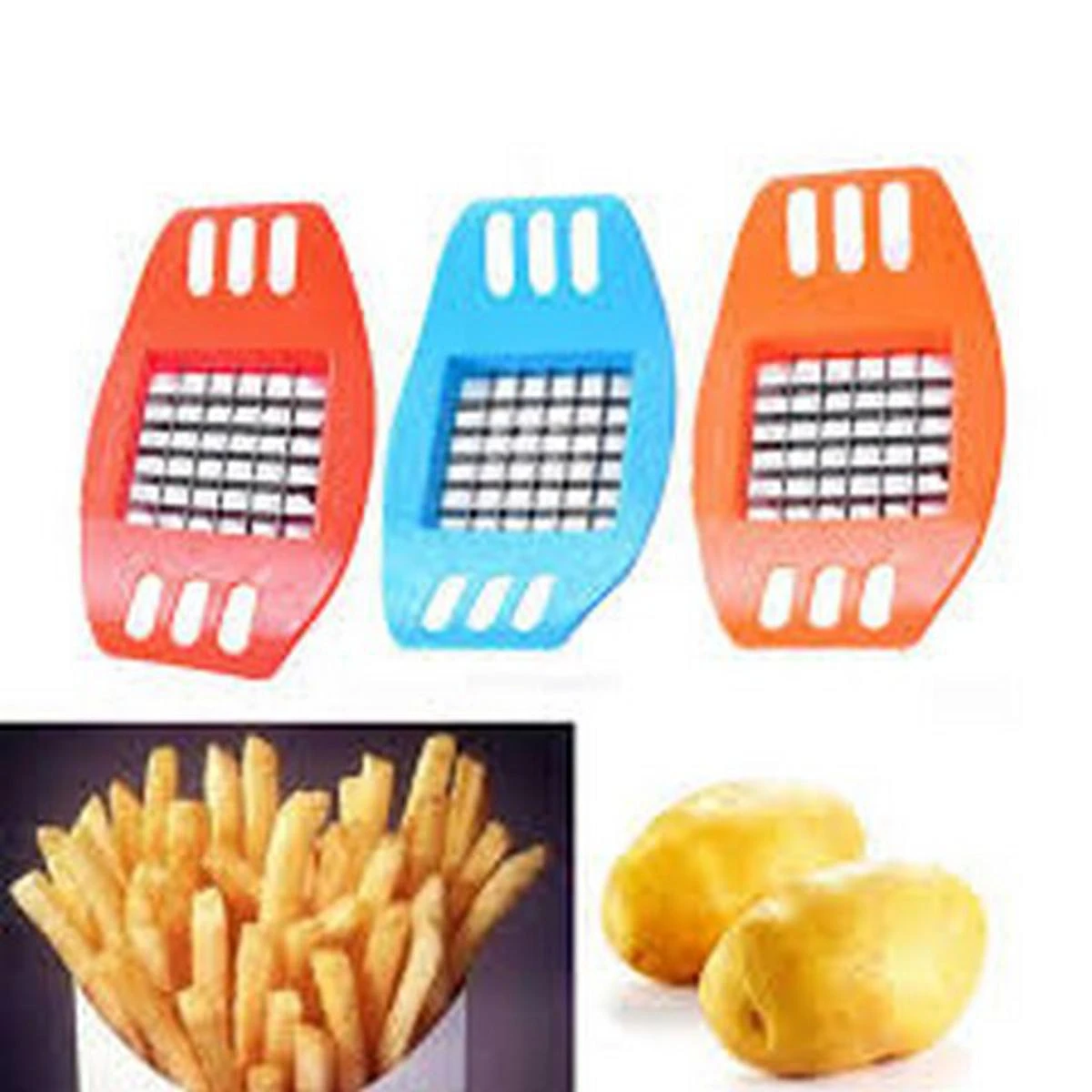 Easy To Cut Vegetable Steel Potato French Fries Chips Slicer Cutter Slicers Chopper Chips Making Tool Potato Cutting Tool price in Pakistan