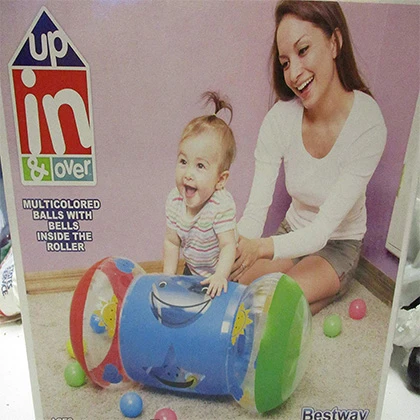 Inflatable Baby Strides Roller 25x13x13 Baby Crawl Roller with Bells Learn To Climb Roller Toy price in Pakistan