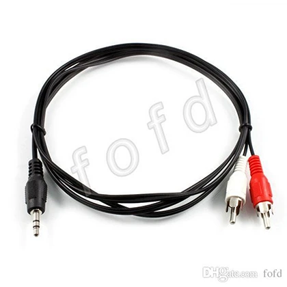 3.5mm Stereo Male to Male 2 RCA Audio Speaker AUX Cable Cord 2 in 1 Audio Cable for MP3 MP4 Cell phone price in Pakistan