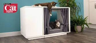 Modern cat house -Wooden cat house- white -walnut model price in Pakistan