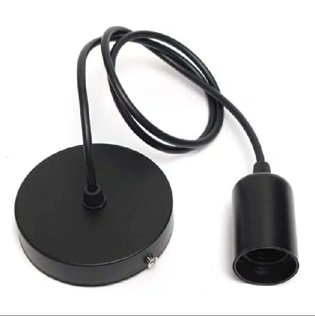E27 Lamp Base Socket Ceiling Pendant Light Lamp Holder Black Lamp Bases Hanging Light price in Pakistan
