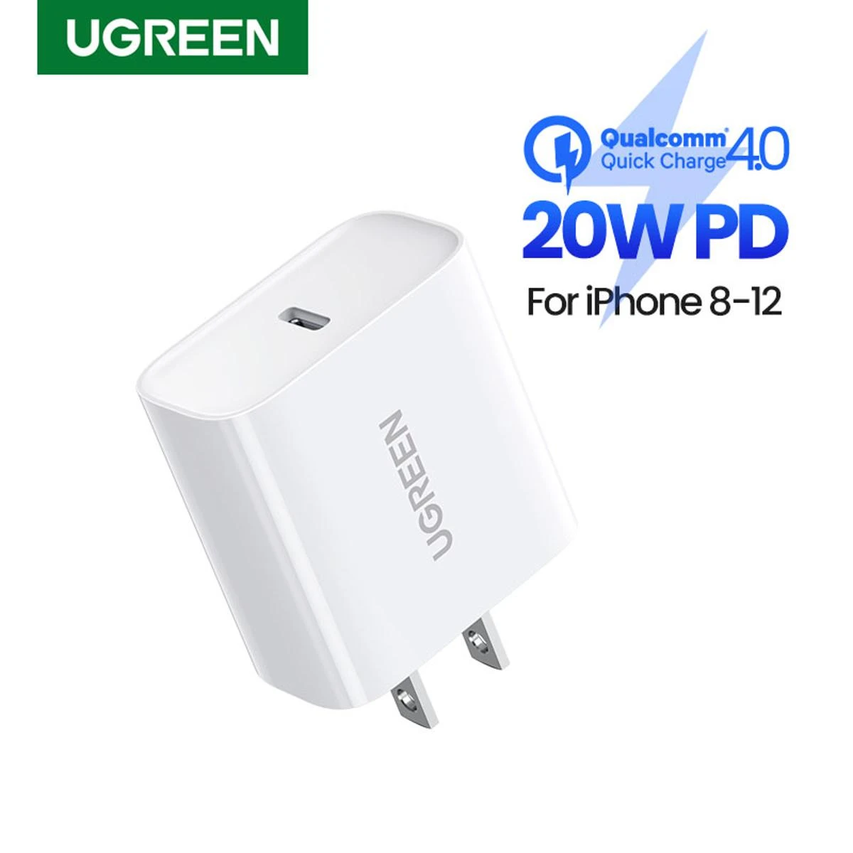 UGREEN USB C Charger 20W Power Delivery with USB-C to Lightning Cable MFi Certified Foldable Type C price in Pakistan